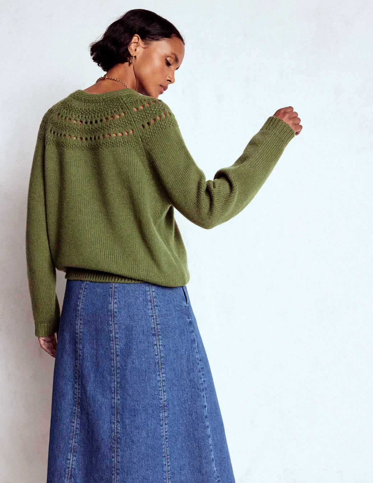 Fluffy Chunky Sweater-Woodland Green