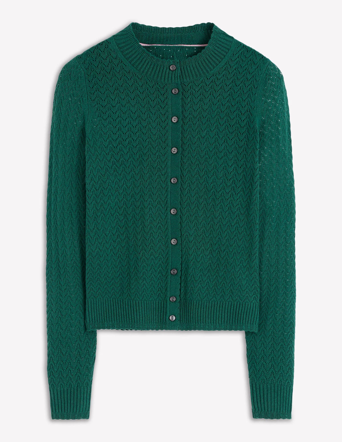 Diane Pointelle Cardigan-Drake Green