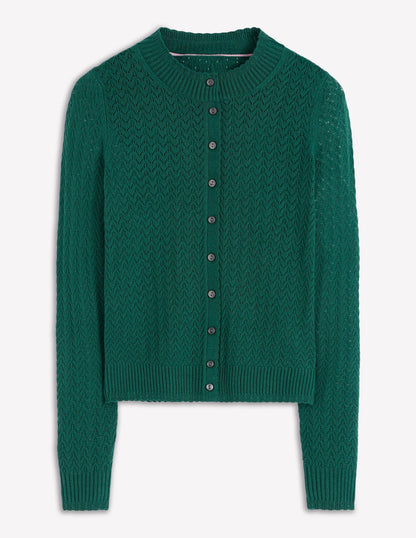 Diane Pointelle Cardigan-Drake Green