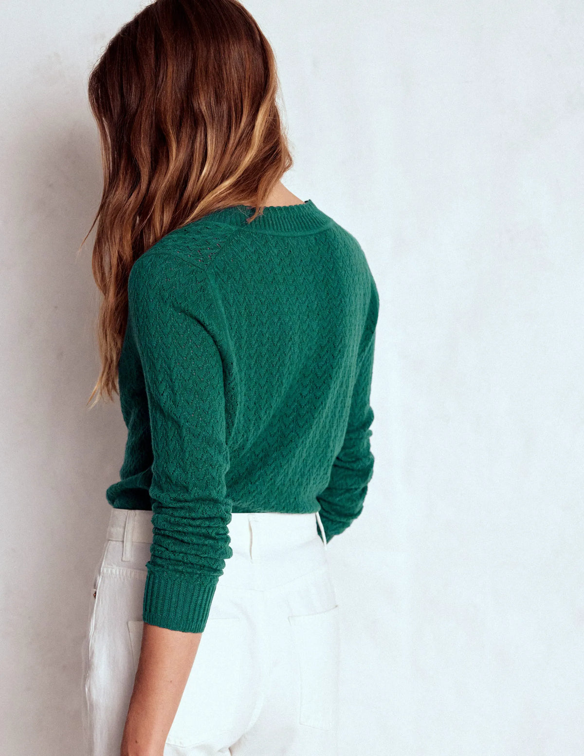 Diane Pointelle Cardigan-Drake Green