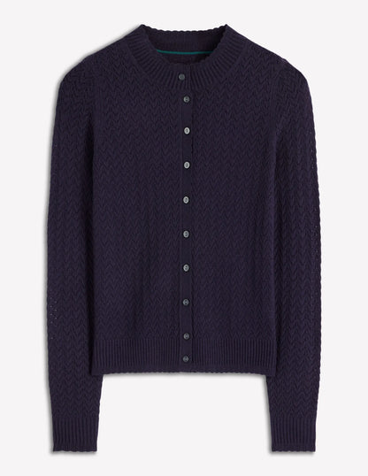 Diane Pointelle Cardigan-Navy
