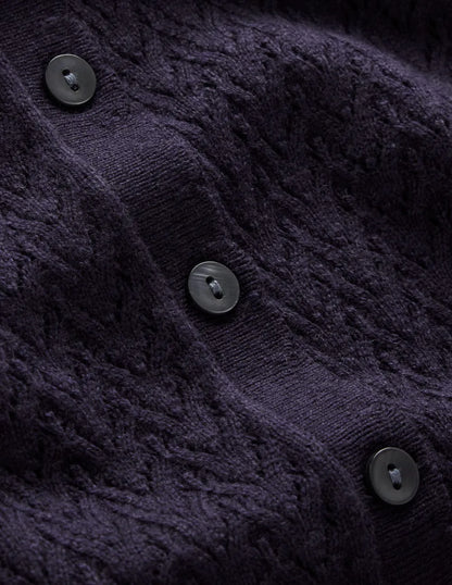 Diane Pointelle Cardigan-Navy