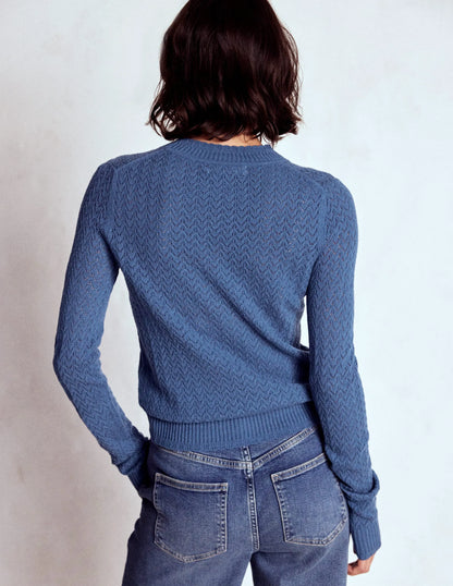 Diane Pointelle Sweater-Denim Blue