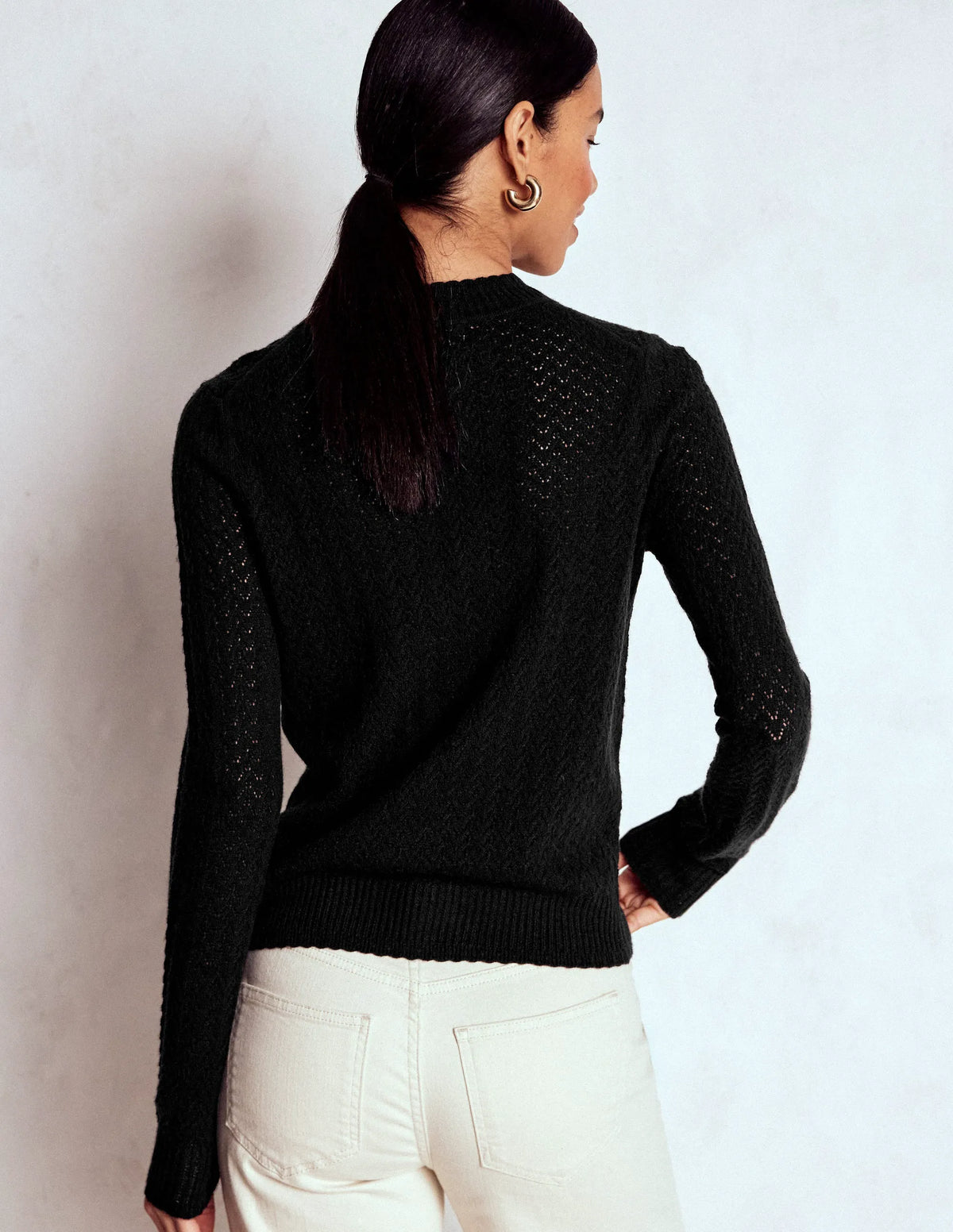 Diane Pointelle Sweater-Black