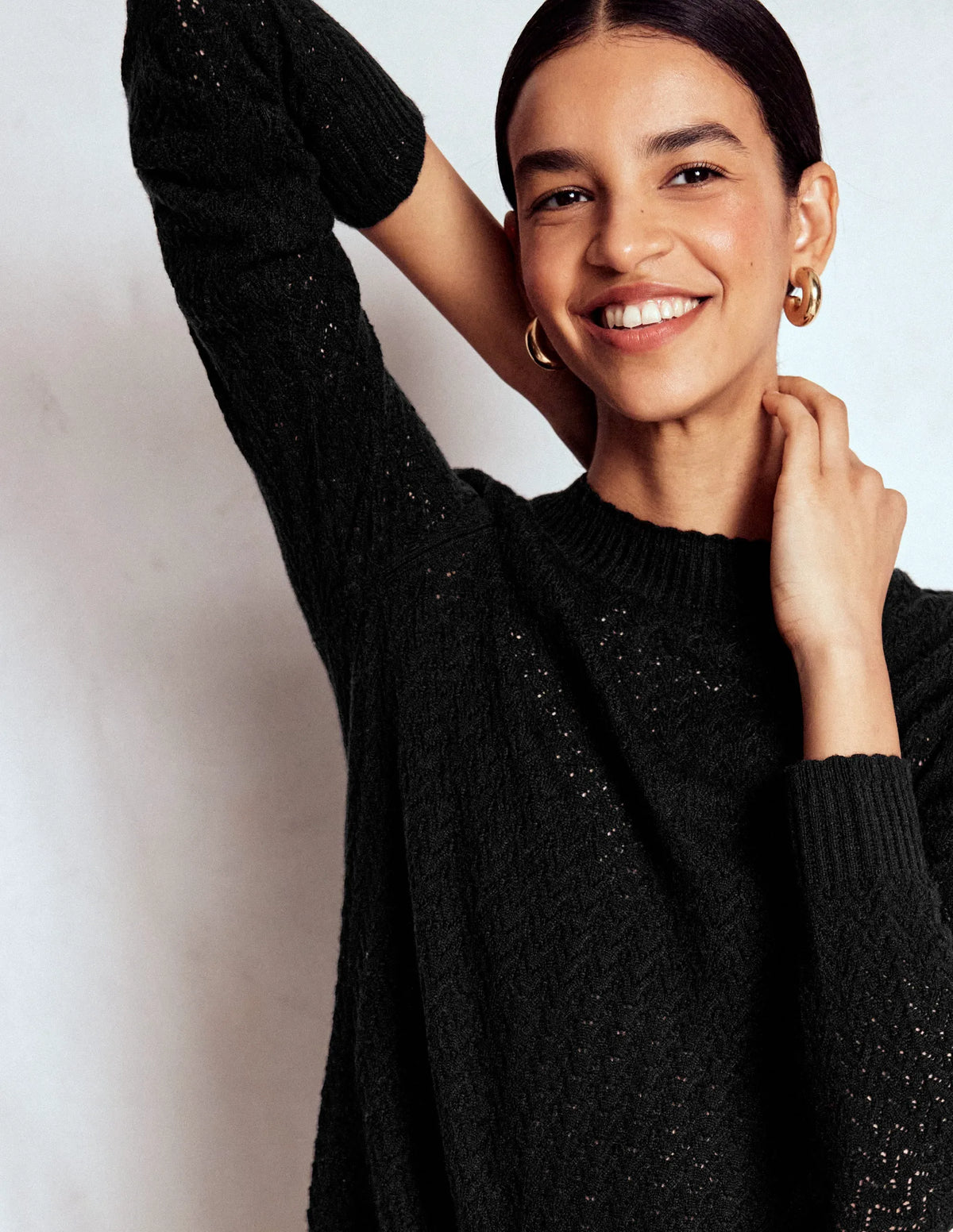 Diane Pointelle Sweater-Black
