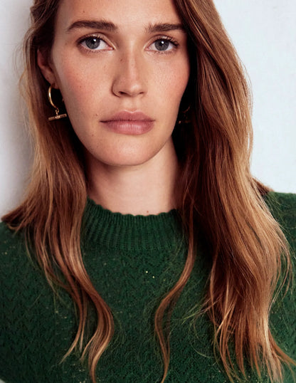 Diane Pointelle Sweater-Hunter Green