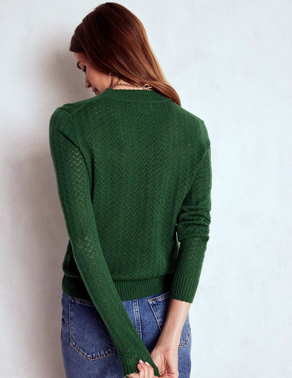 Diane Pointelle Sweater-Hunter Green