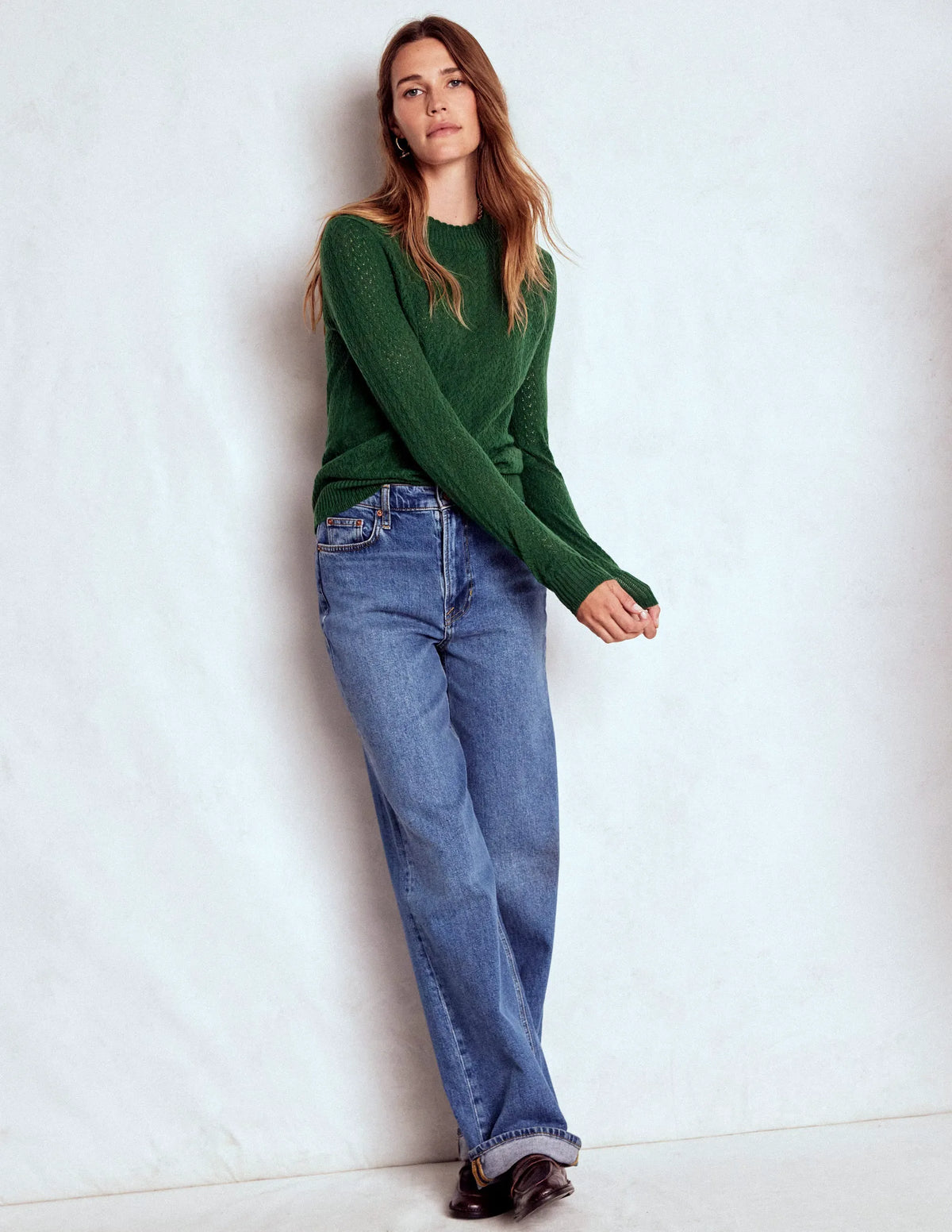 Diane Pointelle Sweater-Hunter Green
