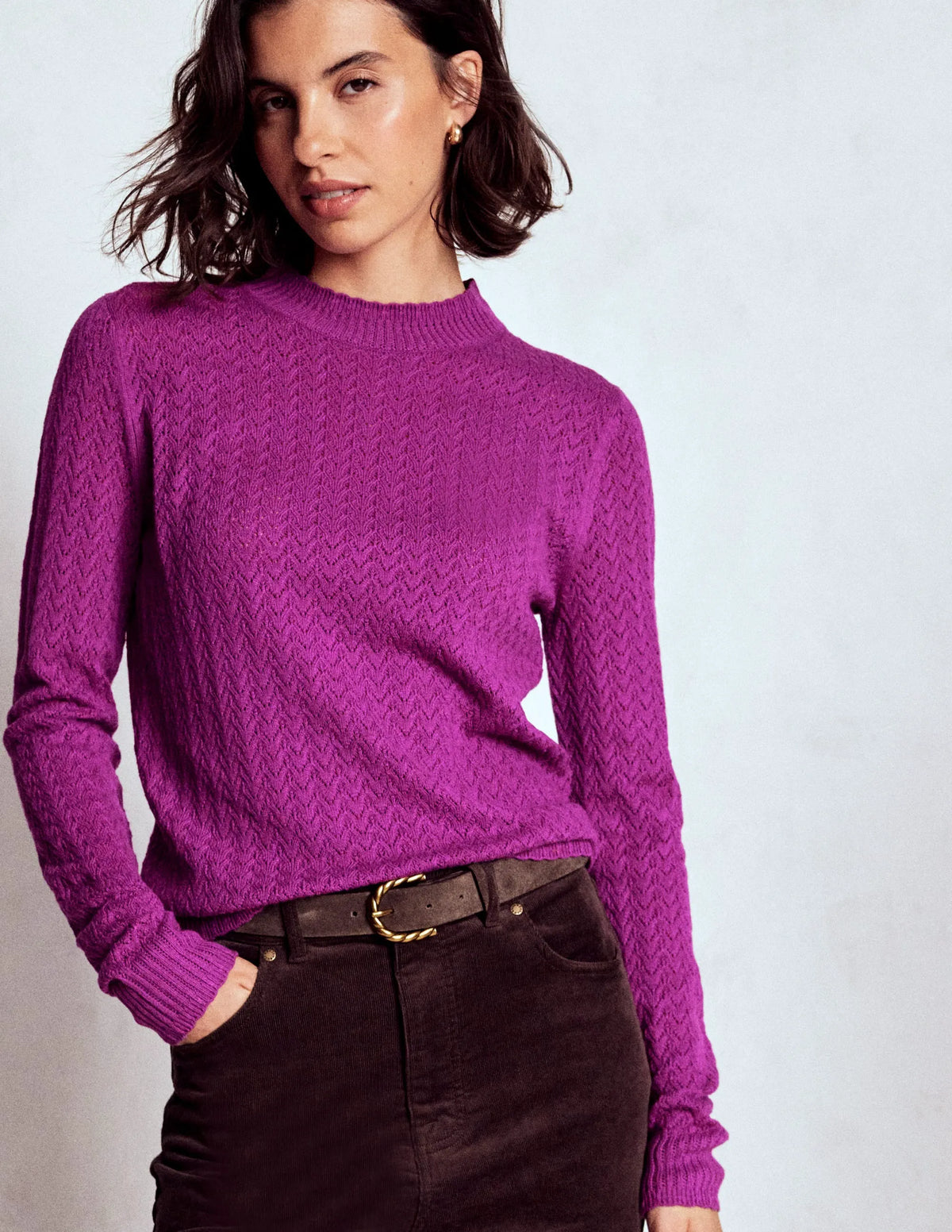 Diane Pointelle Sweater-Regal Purple