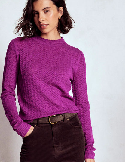 Diane Pointelle Sweater-Regal Purple