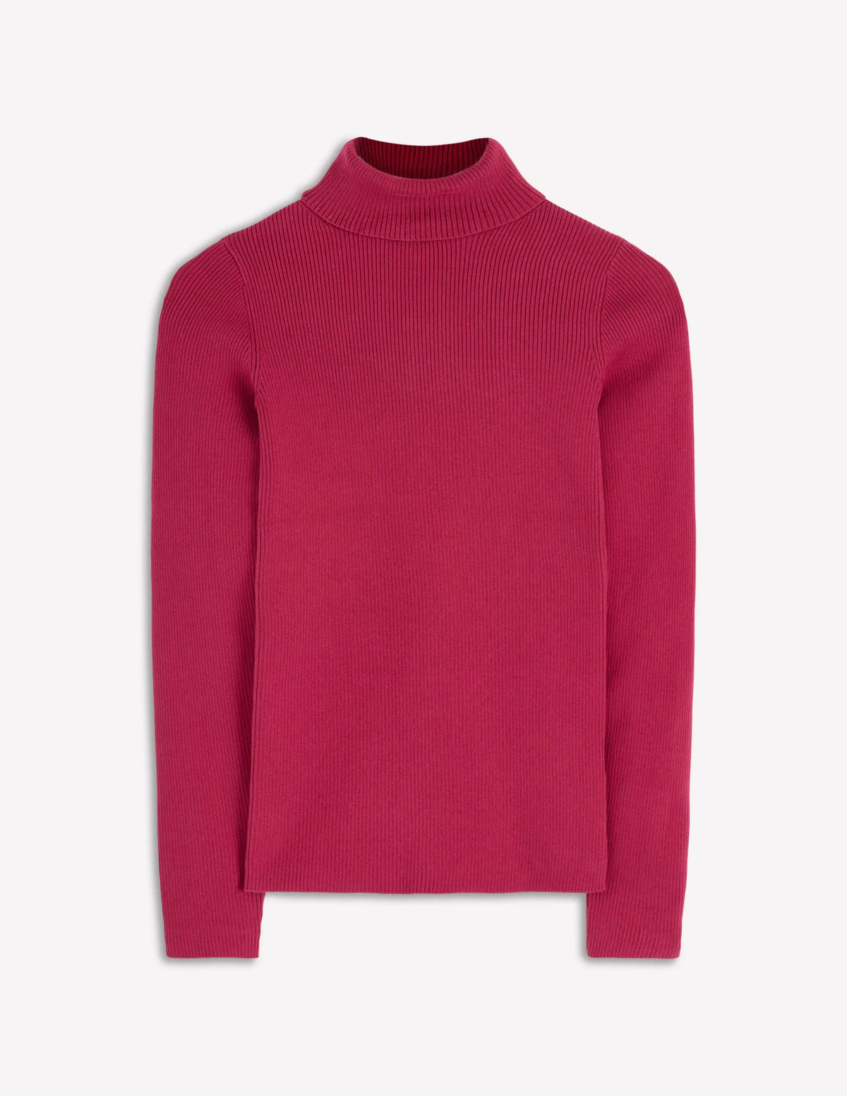 Emilia Roll Neck Sweater-Bright Cherry
