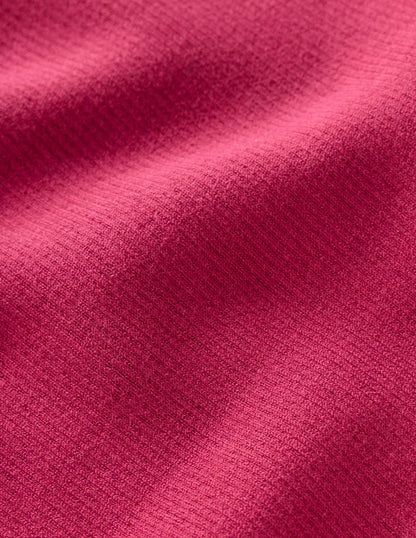 Emilia Roll Neck Sweater-Bright Cherry