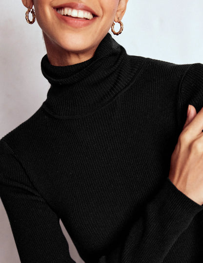 Emilia Roll Neck Sweater-Black
