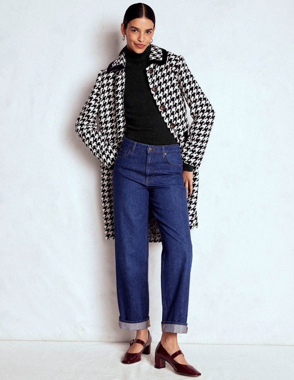 Emilia Roll Neck Sweater-Black
