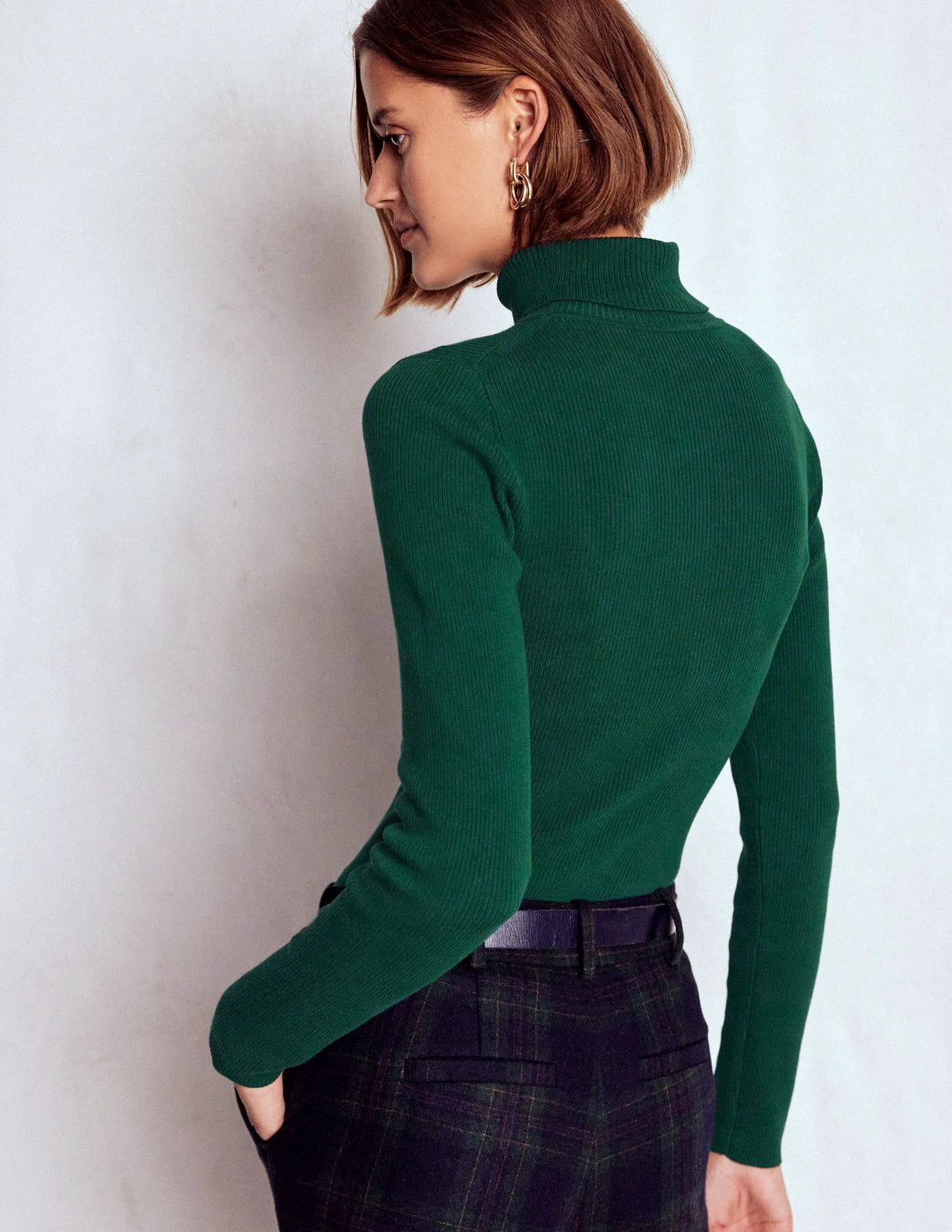 Emilia Roll Neck Sweater-Emerald Night