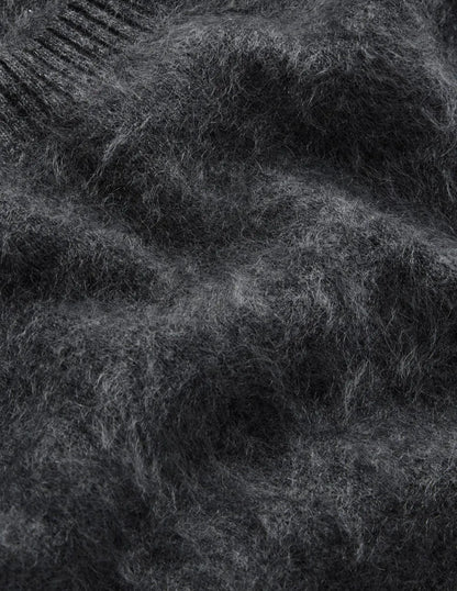 Kat Brushed Cashmere Sweater-Slate Grey