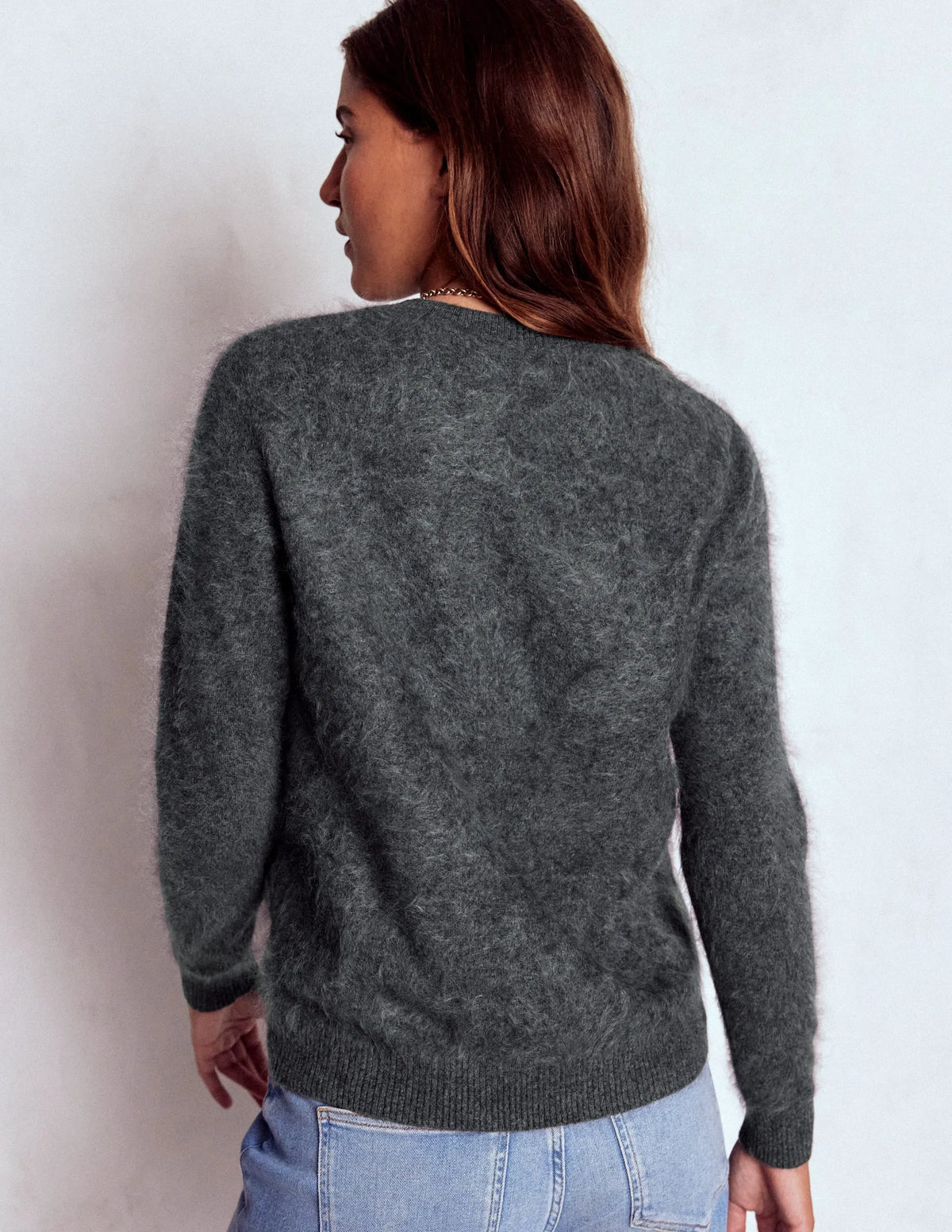 Kat Brushed Cashmere Sweater-Slate Grey
