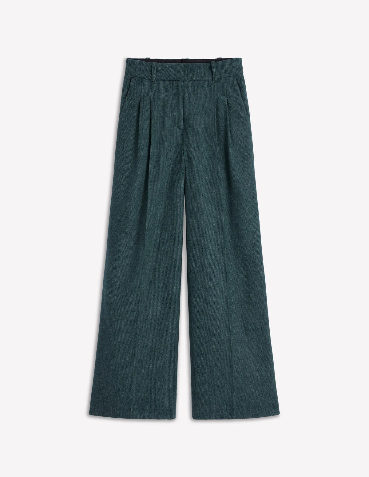 Kensington Tailored Pants-Green and Navy Herringbone