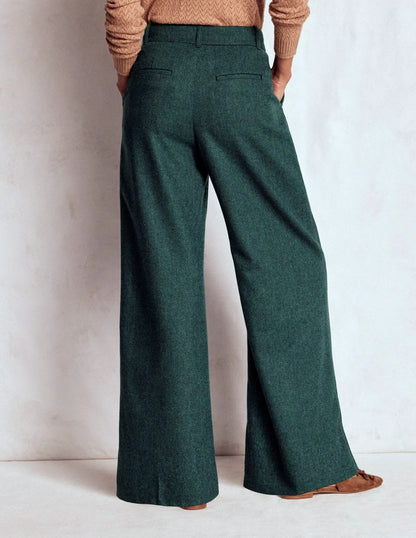 Kensington Tailored Pants-Green and Navy Herringbone
