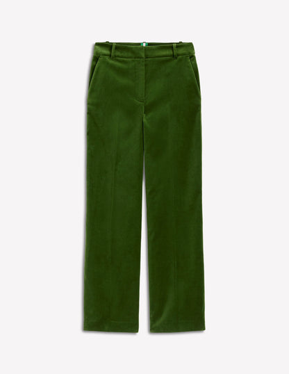 Canonbury Velvet Pants-Green Fir