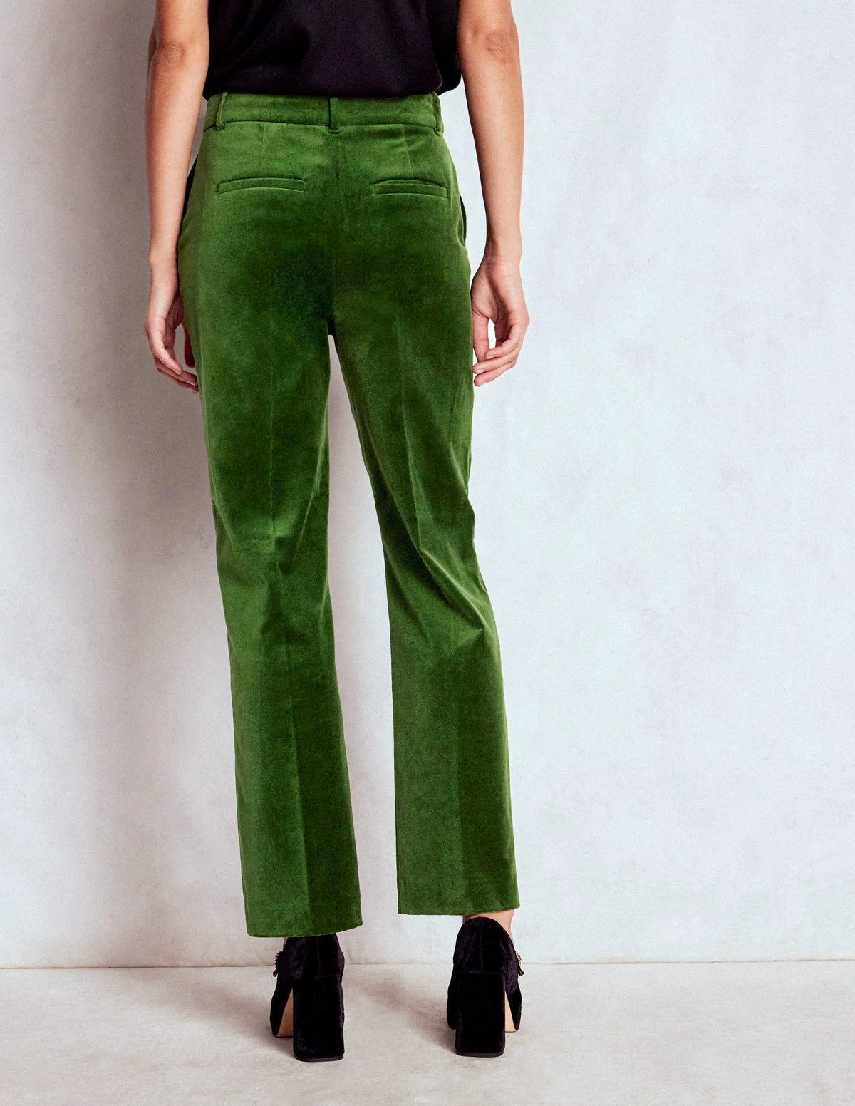 Canonbury Velvet Pants-Green Fir