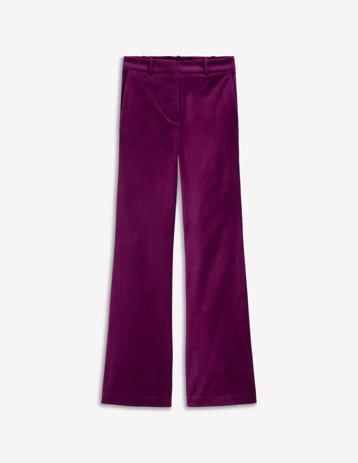 Fitted Velvet Flare Pants-Plum Jam