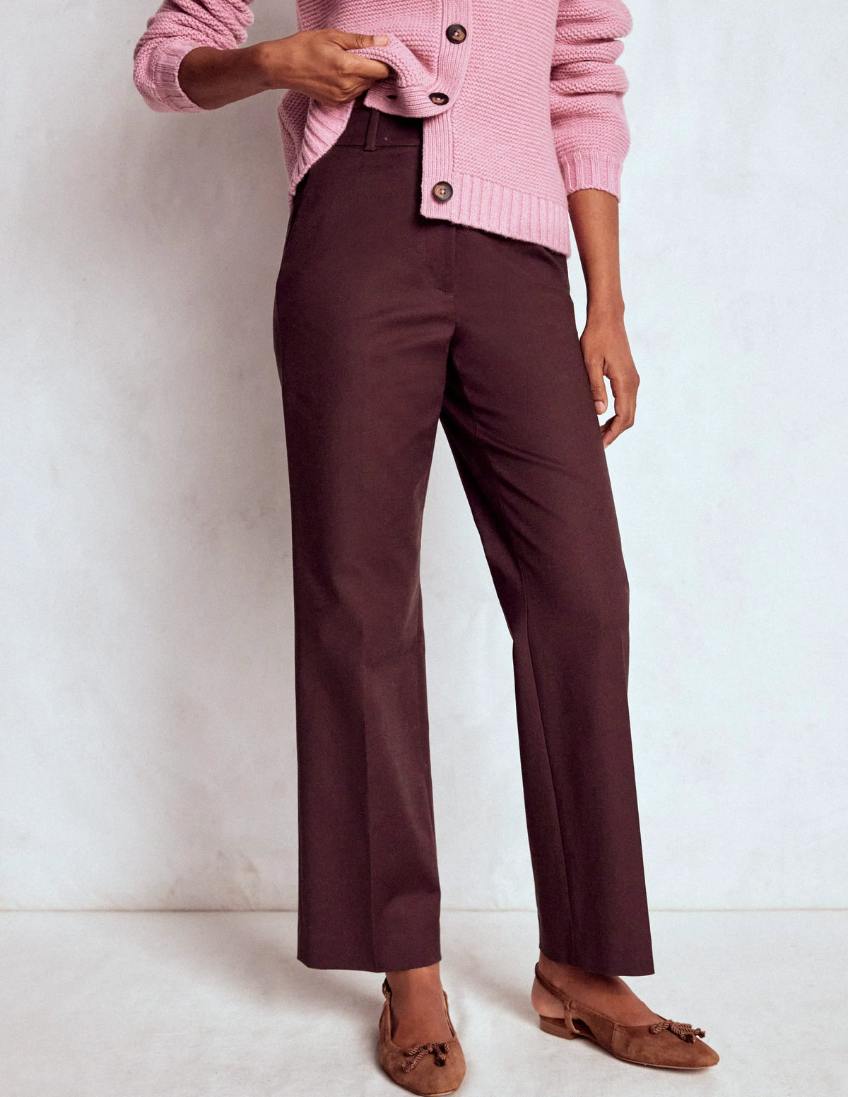 Canonbury Cotton 7/8 Pants-Deep Aubergine