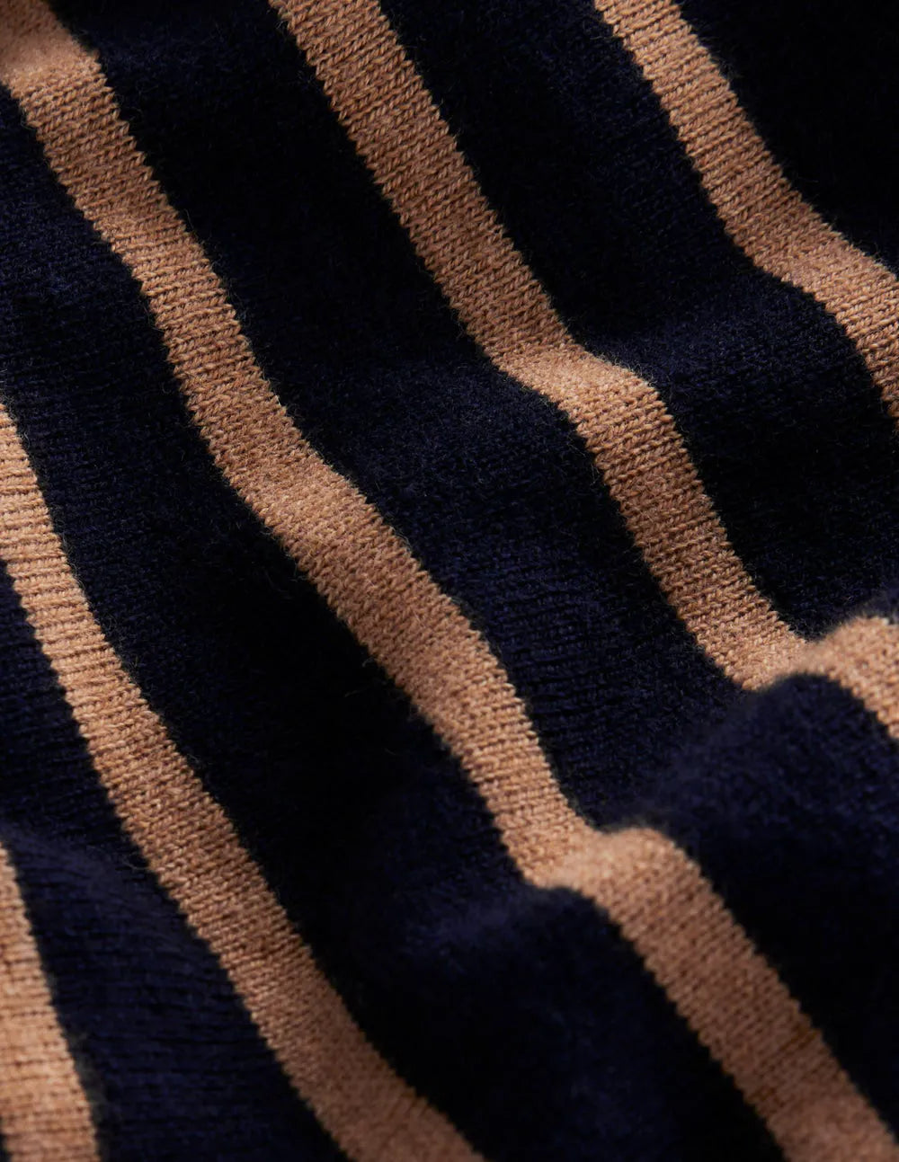 Liz Knitted Midi Skirt-Navy and Camel Stripe