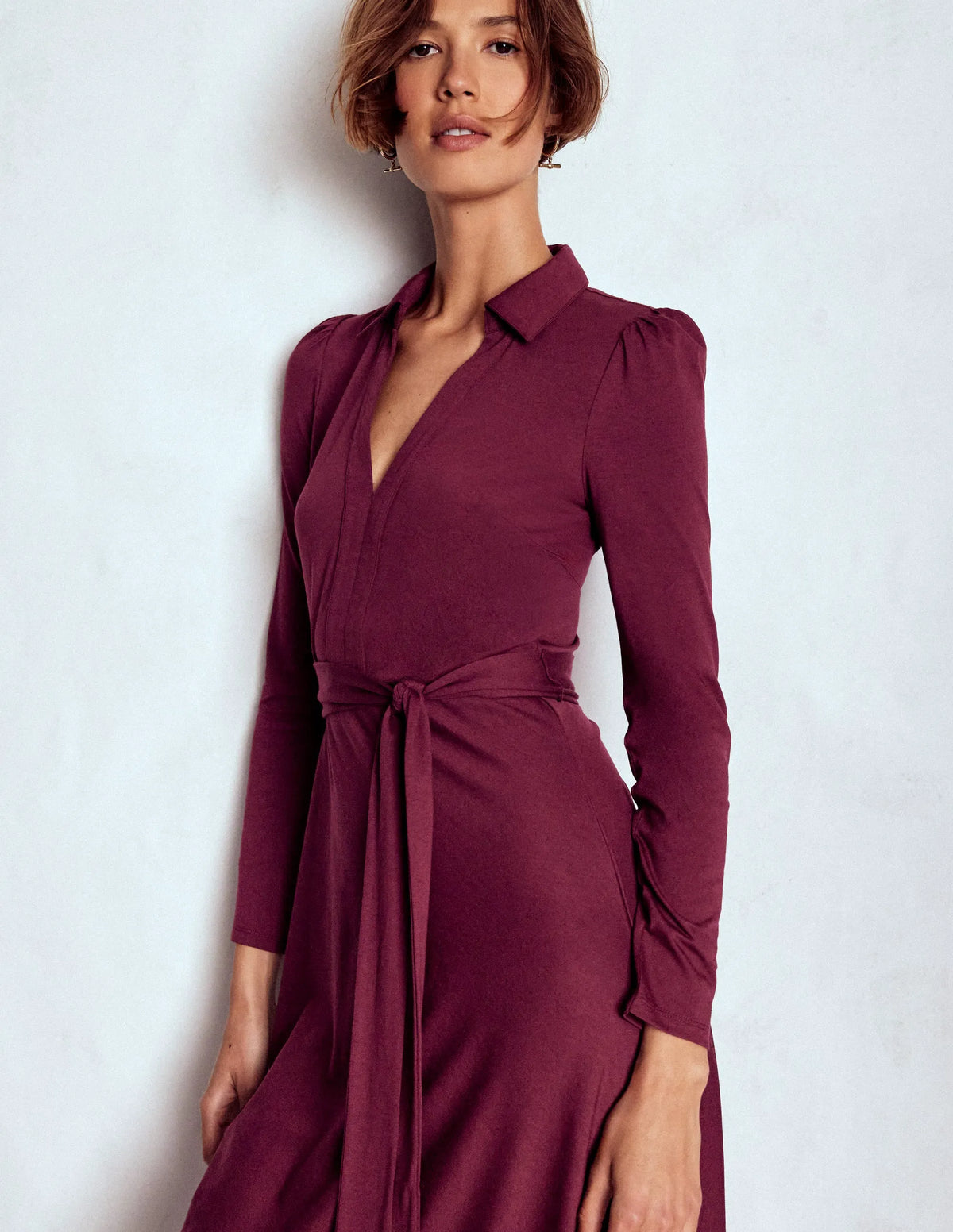 Imogen Collared Jersey Dress-Deep Wisteria