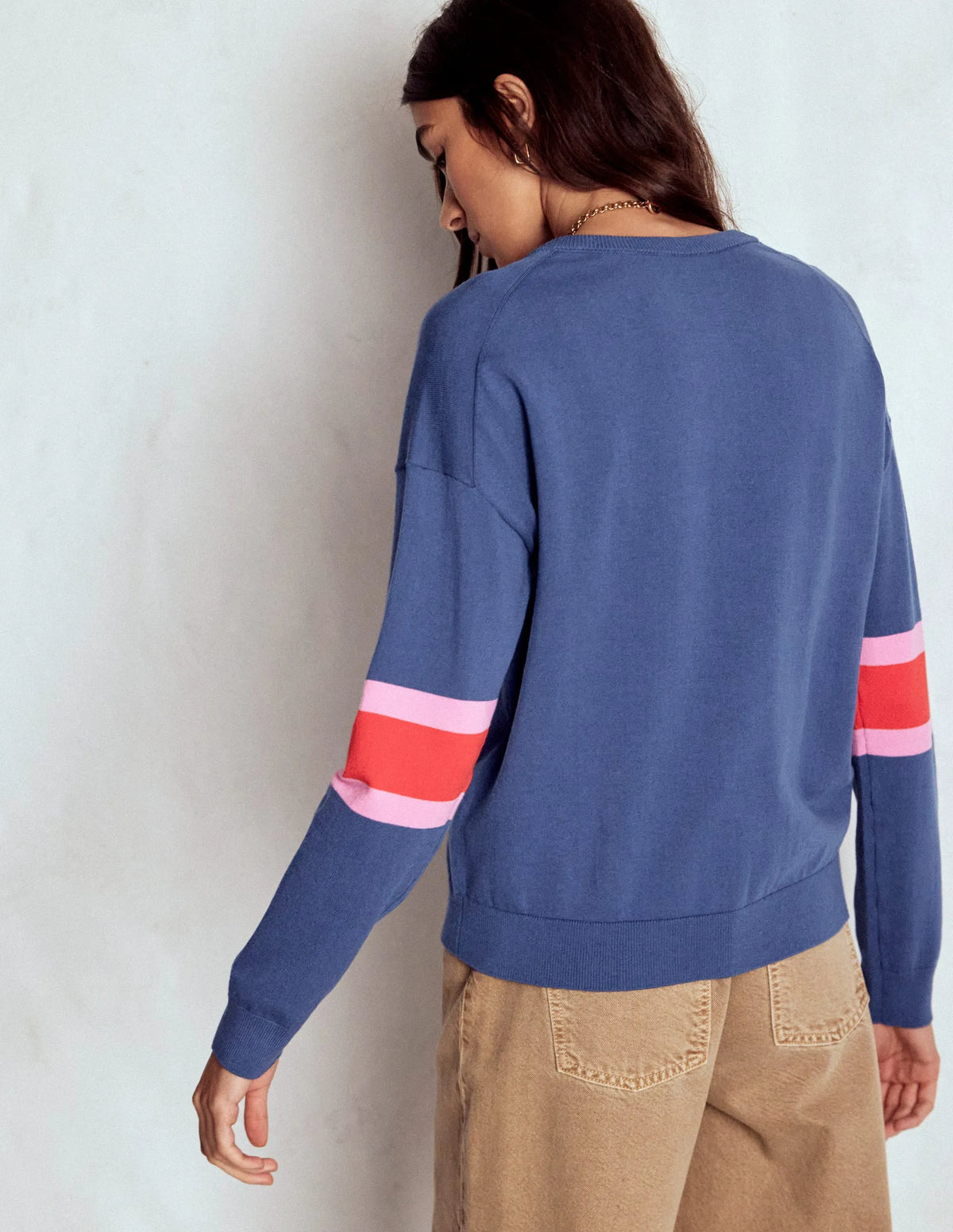 Lara Relaxed Cotton Cardigan-Denim Blue