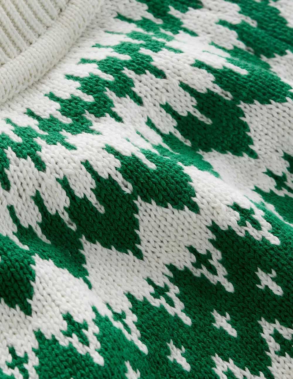 Bianca Cotton Ribbed Sweater-Warm Ivory Fair Isle