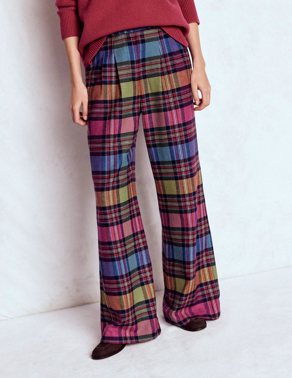 Kensington Tailored Pants-Multi Blanket Check