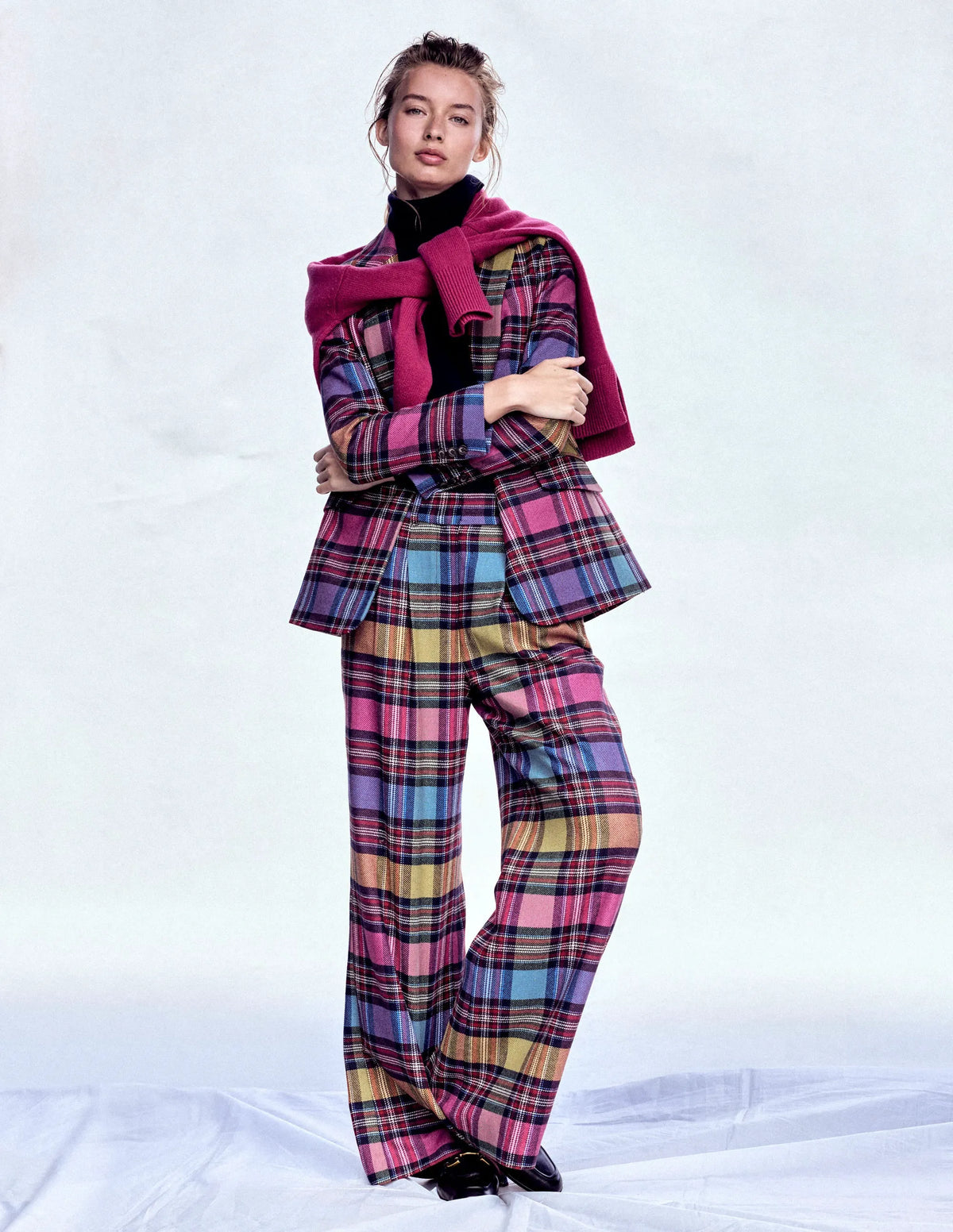 Kensington Tailored Pants-Multi Blanket Check