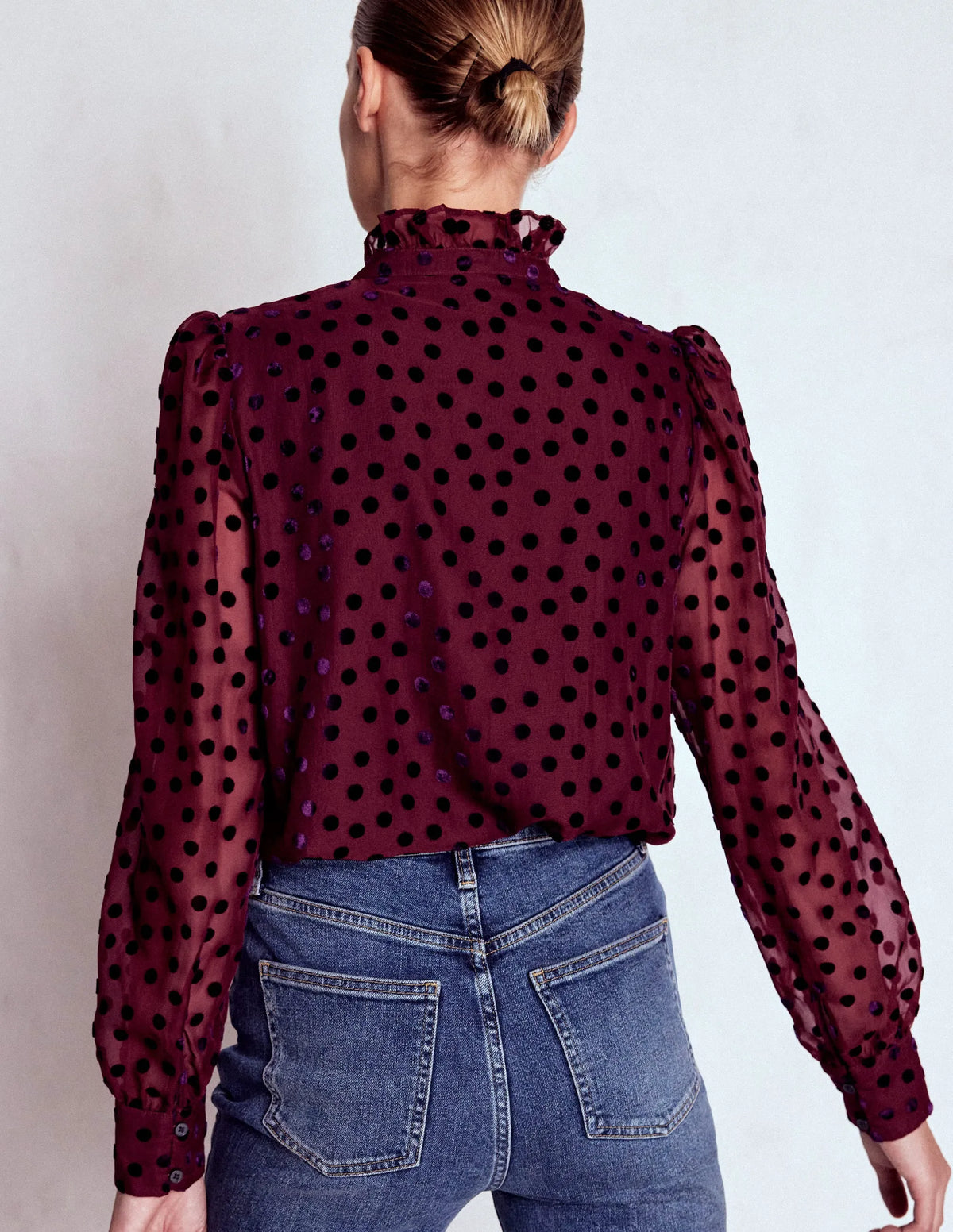 Sasha Devore Velvet Top-Deep Wisteria Spot
