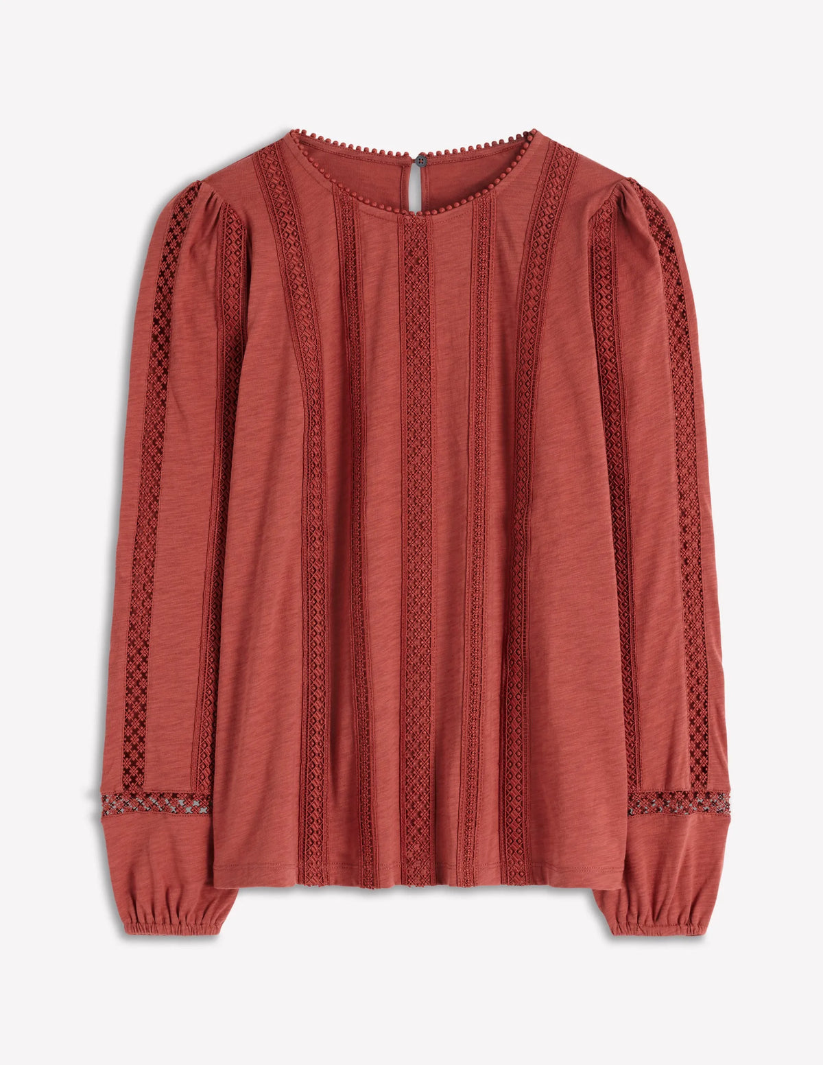 Imi Jersey Trim Top-Barn Red