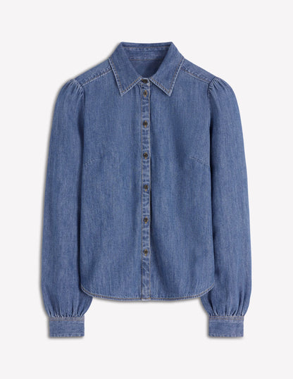 Cara Denim Shirt-Mid Vintage