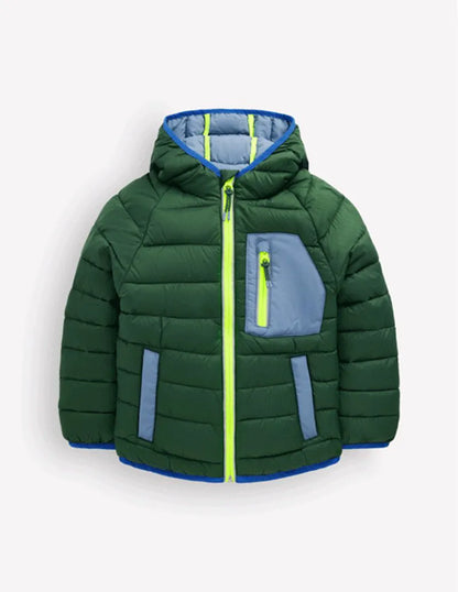 Pack-away Padded Jacket-Posy Green