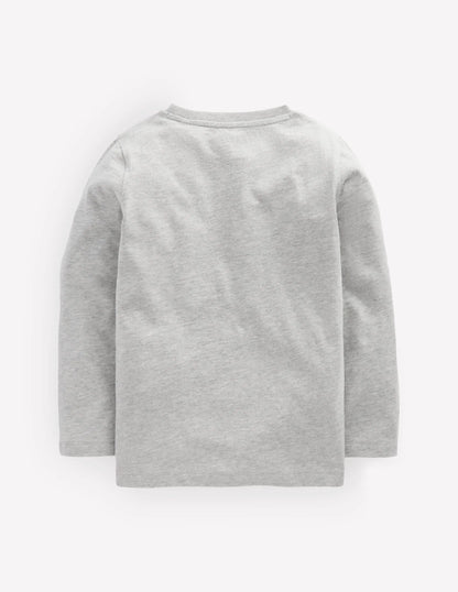 Longsleeve Superstitch T-shirt-Grey Marl Racing Cars