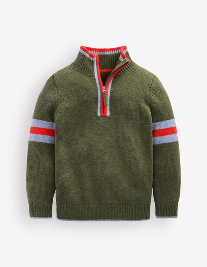Heritage Half-Zip Sweater-Chive Marl