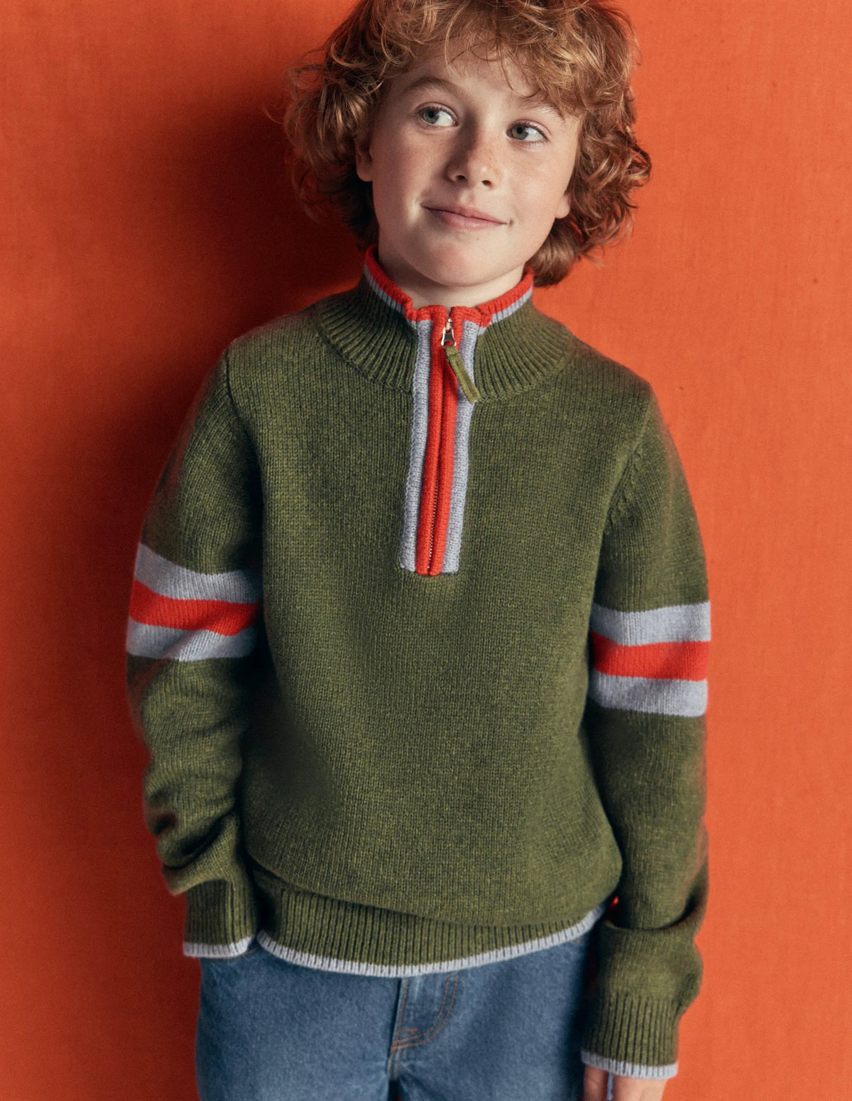 Heritage Half-Zip Sweater-Chive Marl