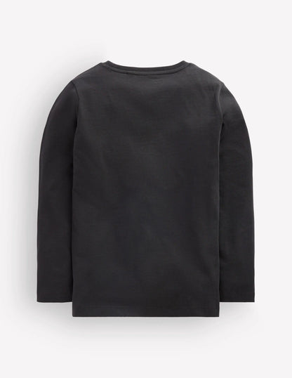 Long Sleeve Glow T-shirt-Shadow Grey, Skeleton Band