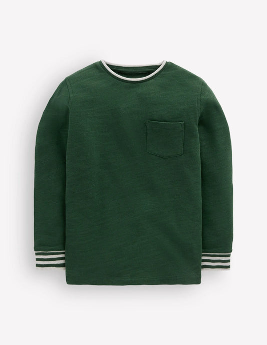 Cosy Mid-weight T-shirt-Hunter Green / Blue Aura