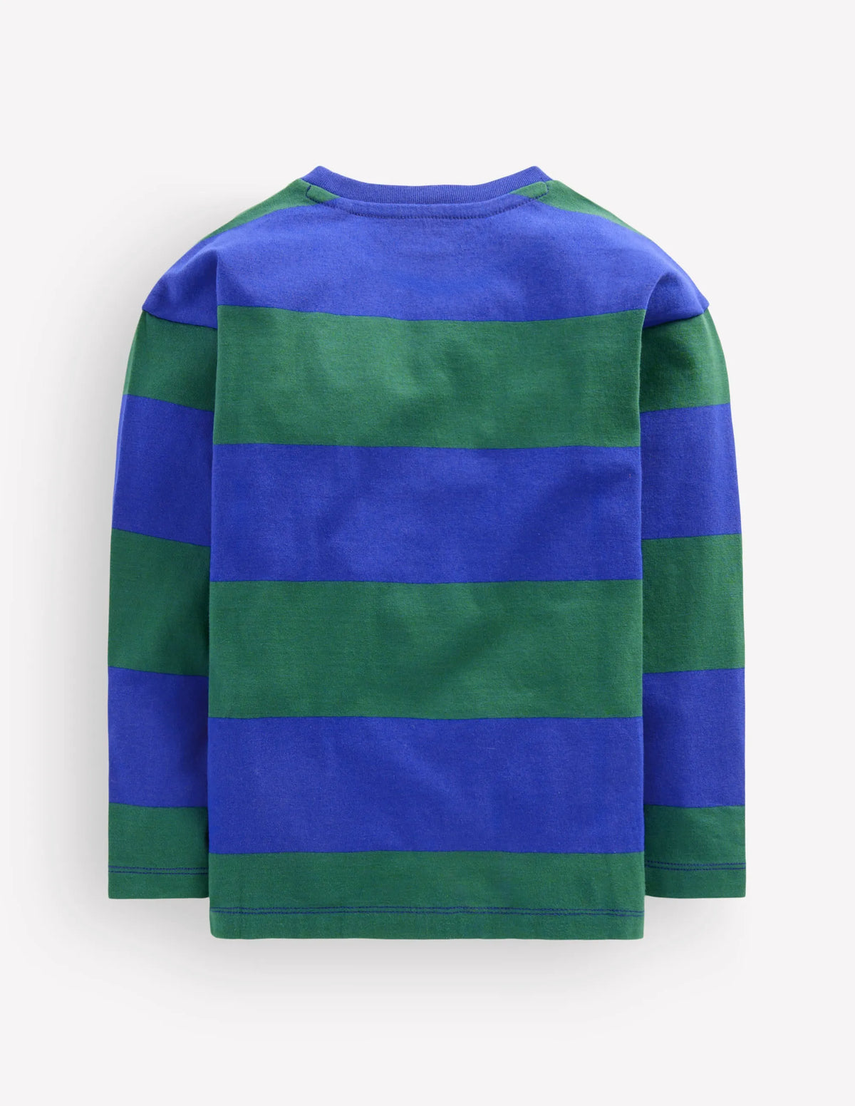 Long Sleeve Badge T-shirt-Blue stripe