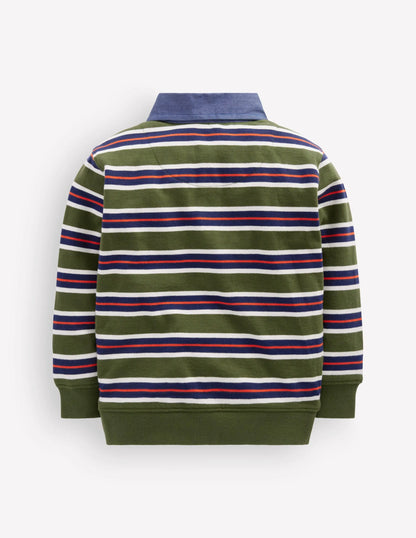 Smart Collared Sweatshirt-Brunswick Green / College Navy