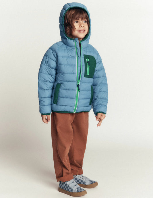 Pack-away Padded Jacket-Blue Aura
