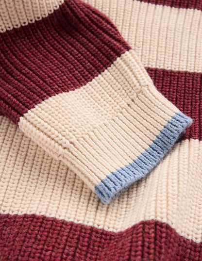 Chunky Cotton Jumper-Sweet Cherry Stripe