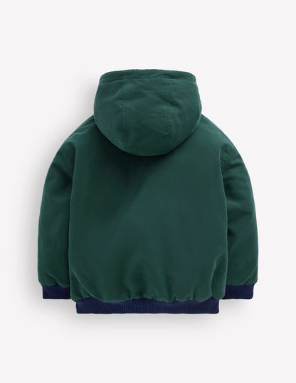 Reversible Borg Bomber-Malachite Green/Raw Umber