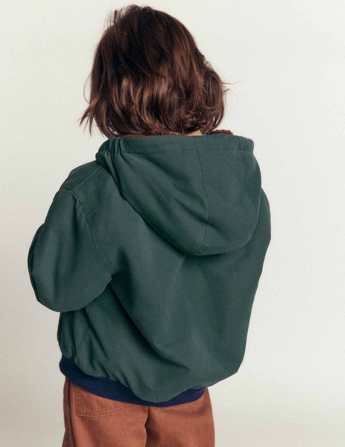 Reversible Borg Bomber-Malachite Green/Raw Umber