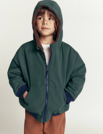 Reversible Borg Bomber-Malachite Green/Raw Umber