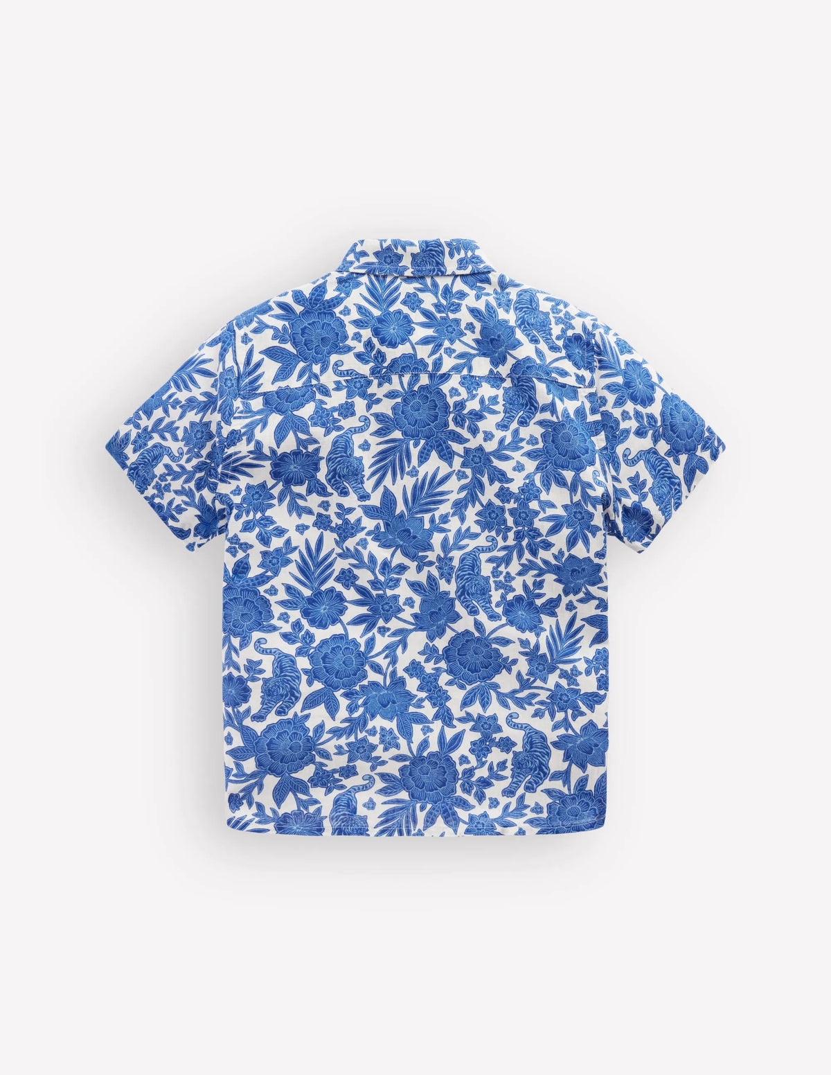 Cotton Linen Shirt-Jungle Woodblock